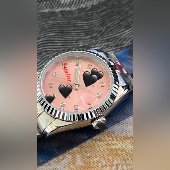 36mm Luxury Style Automatic Stainless Steel Watch Pink Dial Diamonds - Picture 2 of 4